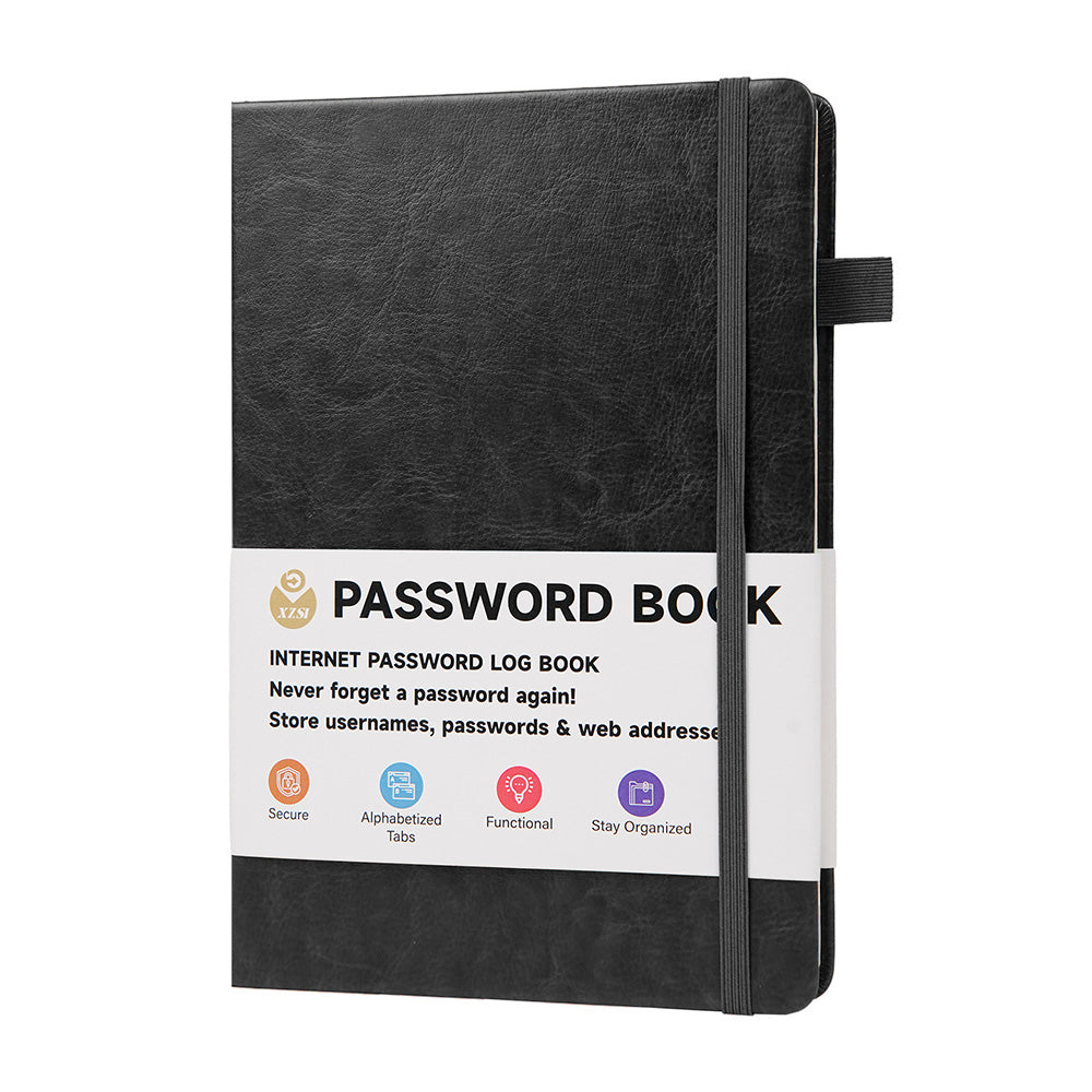 Password Keeper Book with A to Z Alphabet Tabs and Elastic Closure