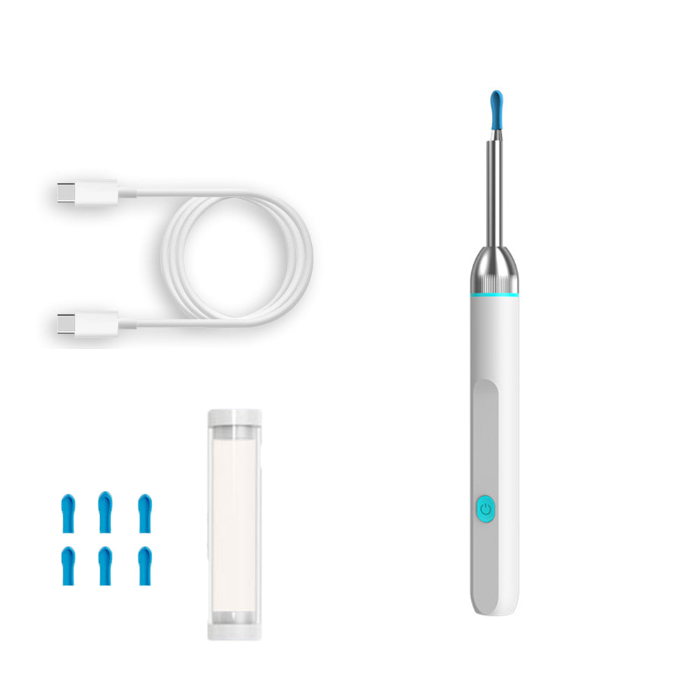 Wireless Ear Wax Removal Visual Ear Pick 6 LED Endoscope Otoscope with One-Piece Ear Scoops
