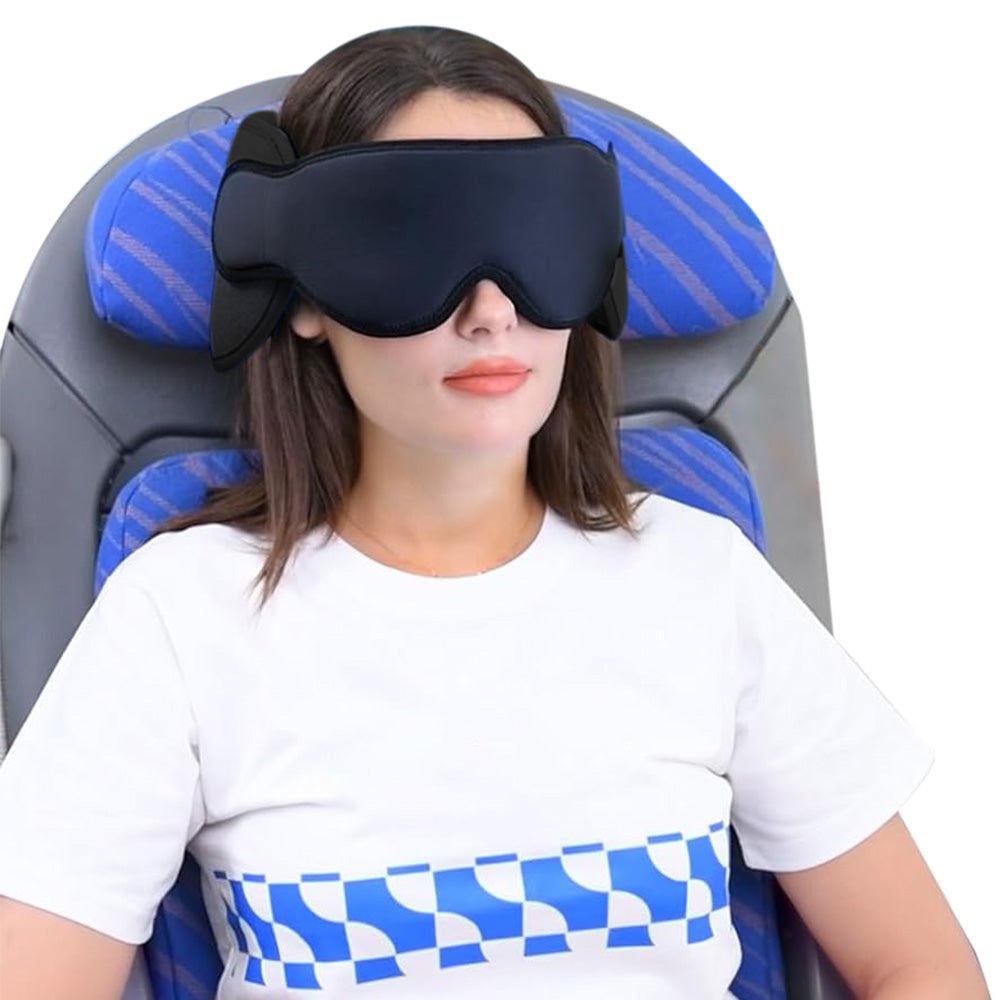 Airplane Travel Pillow with Headrest Fixing Head Strap and Eye Mask