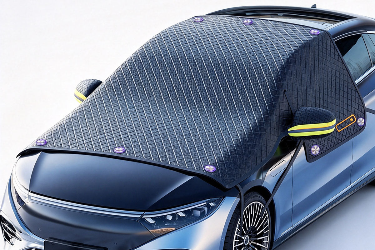Car Windscreen Snow Cover with 10 Magnets All-Season Car Windscreen Cover Sun Shade