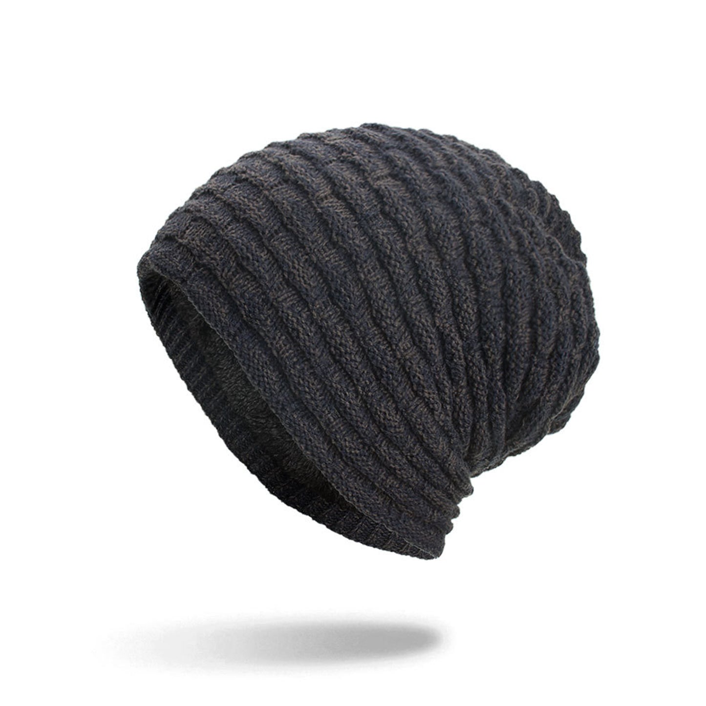 Unisex Fleece-Lined Knit Slouchy Beanie