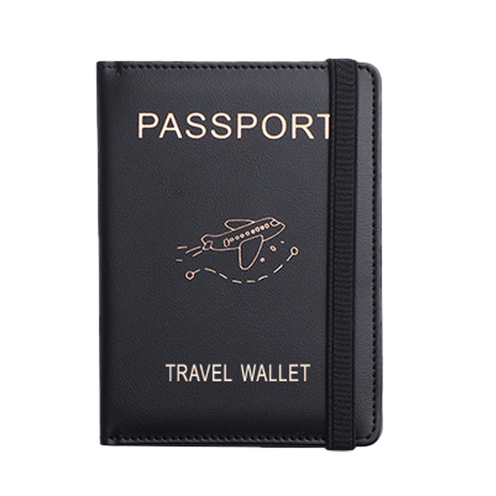 RFID Blocking Travel Passport Holder with Elastic Strap