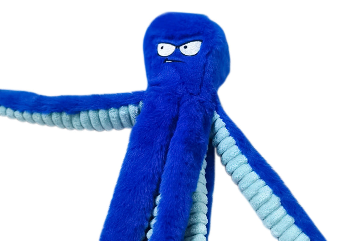 Interactive Plush Squeaky Dog Toy with Crinkle Tentacles for Medium & Large Dogs