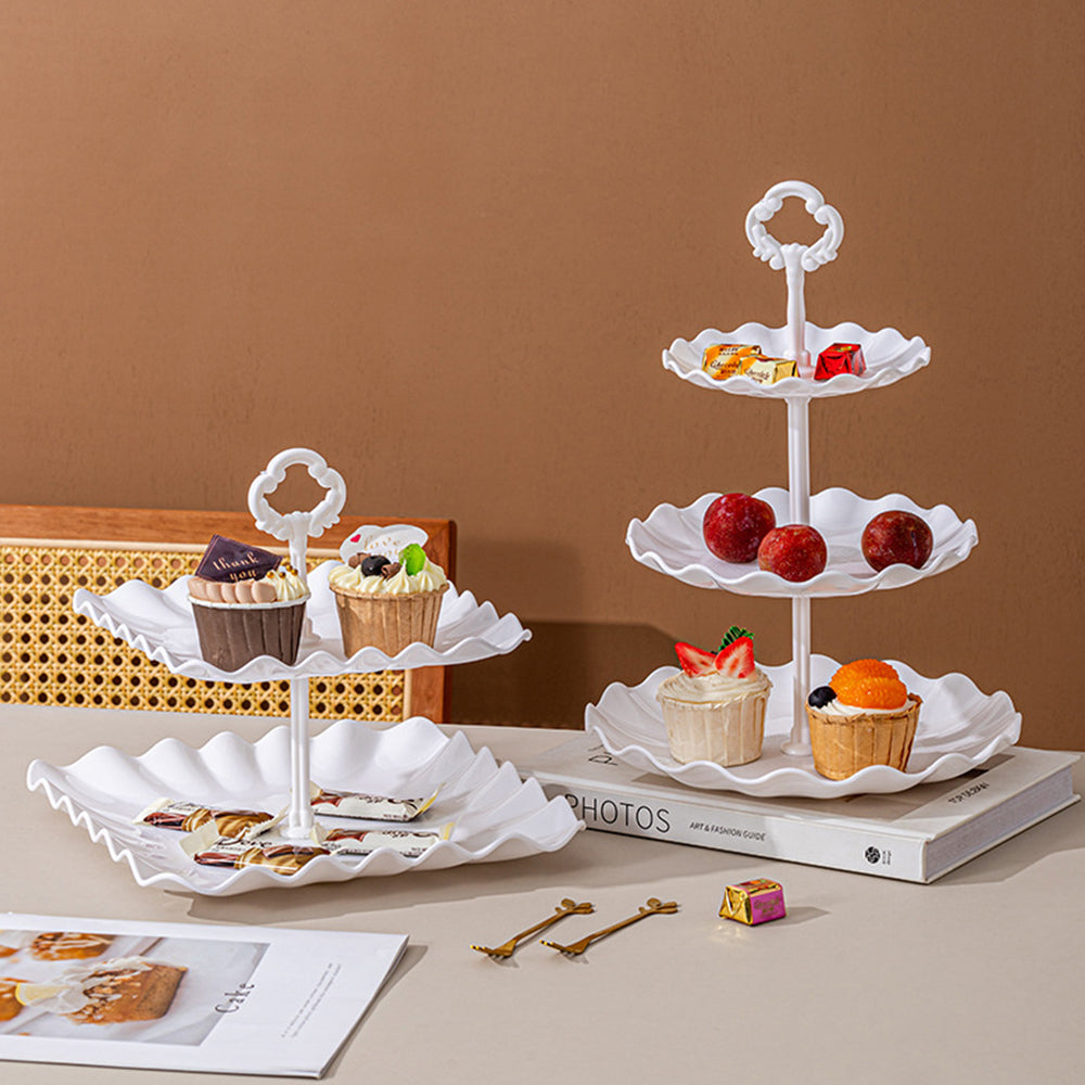 Cake Stand Set with 6 Tiered Cupcake Stands 4 Square Trays for Party Wedding Dessert