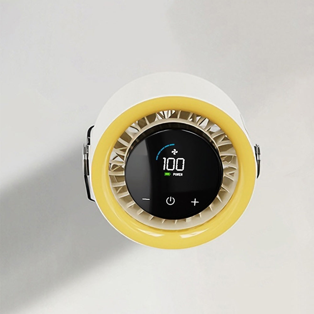 USB Rechargeable Desk Fan with 100 Speeds Display and 120 Degree Rotation