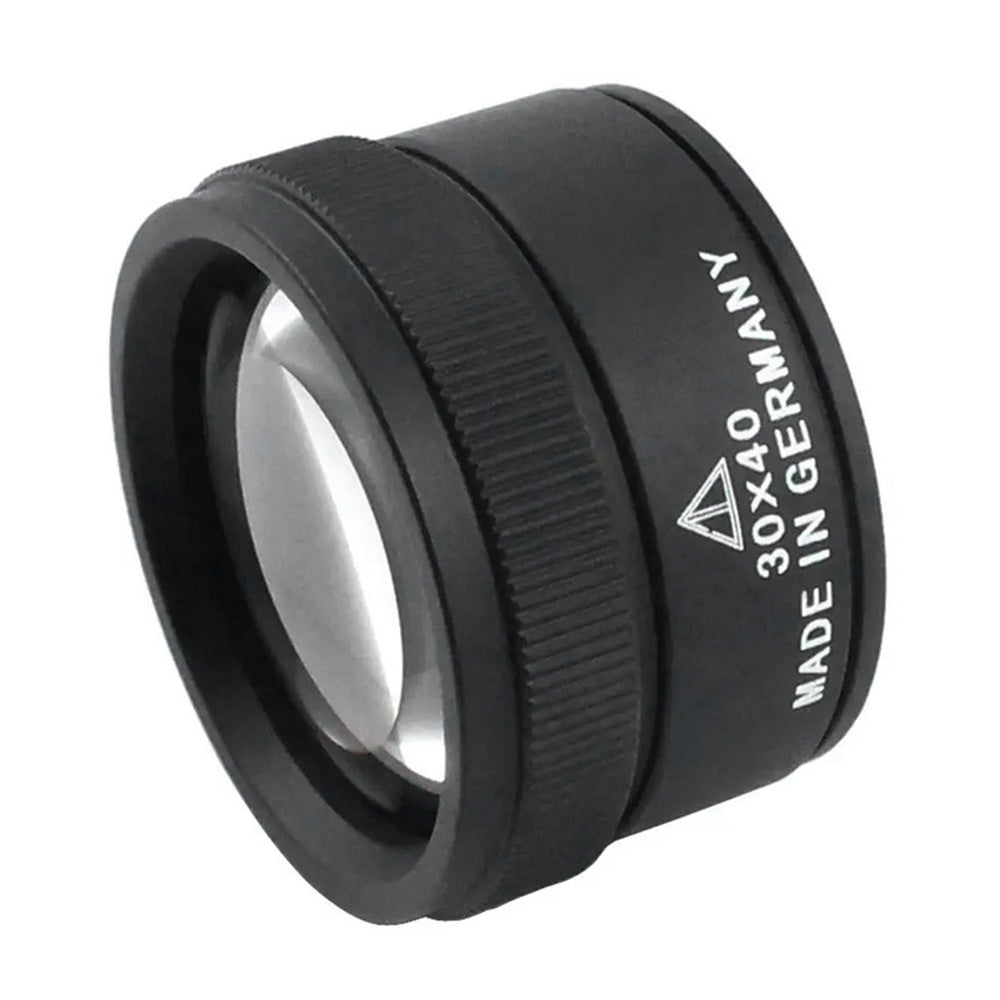 30X Magnifying Glass Optical Lens for Jewelry Coin Inspection Black