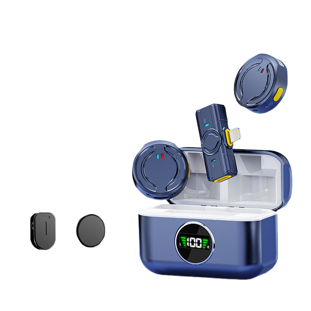 Wireless Lavalier Microphone with Charging Case for iPhone iPad Android