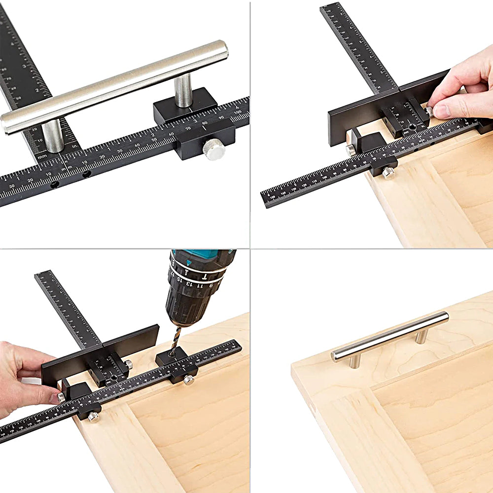 Cabinet Hardware Jig Aluminum Alloy Cabinet Handle Jig with Center Punch
