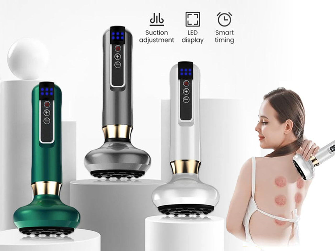 6/12 Levels Infrared Heat Gua Sha Massage 3 in 1 Smart Cupping Set