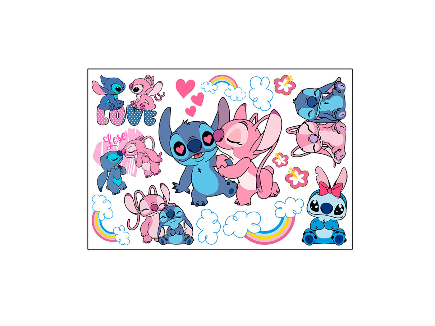 2Pcs Stitch Inspired PVC DIY Removable Wall Stickers