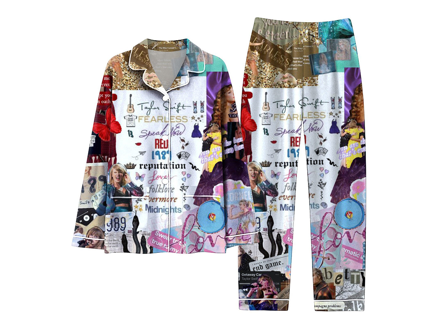 Taylor Swift Inspired Women's Sleepwear Long Sleeve Pajama Set