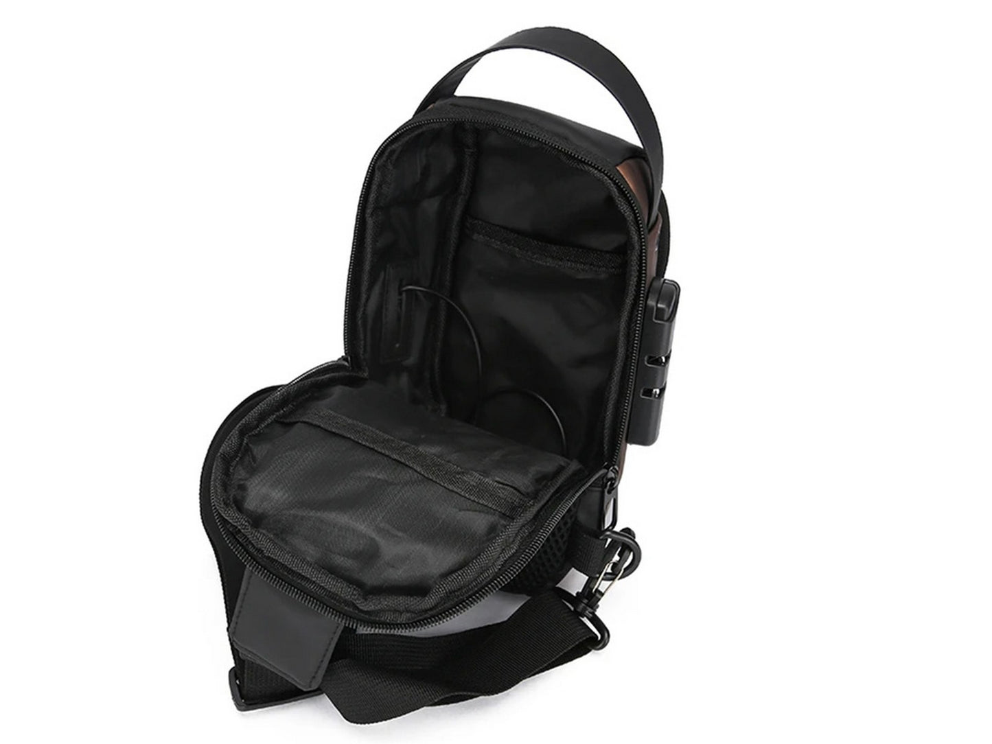 Anti-theft Chest Shoulder Crossbody Sling Bag with USB Port