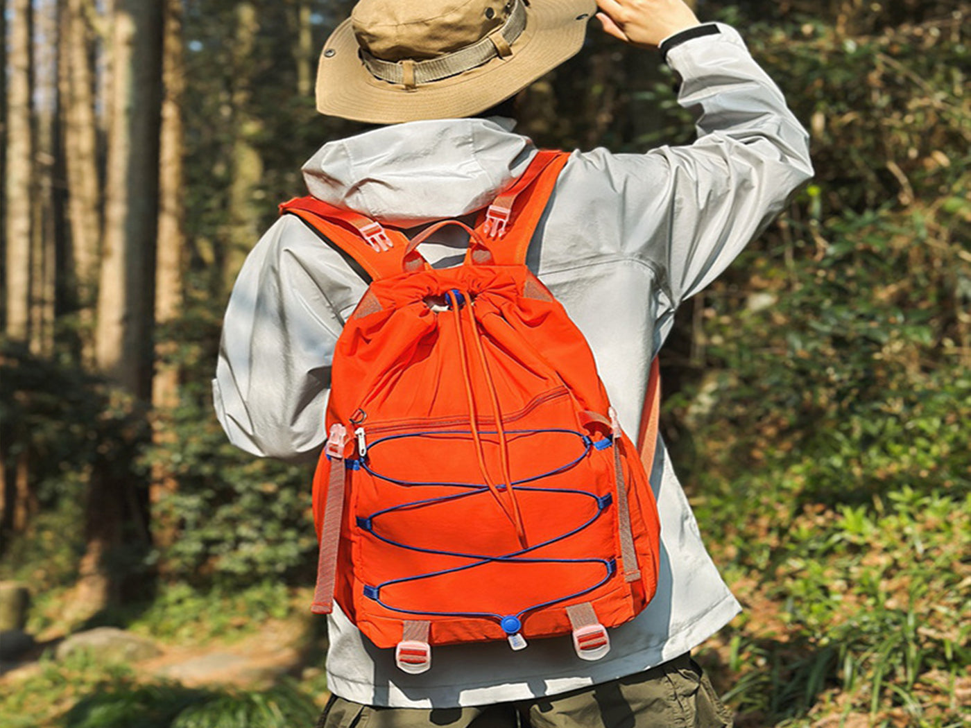 Hiking Backpack Packable Water Resistant Lightweight Daypack with Small Pouch