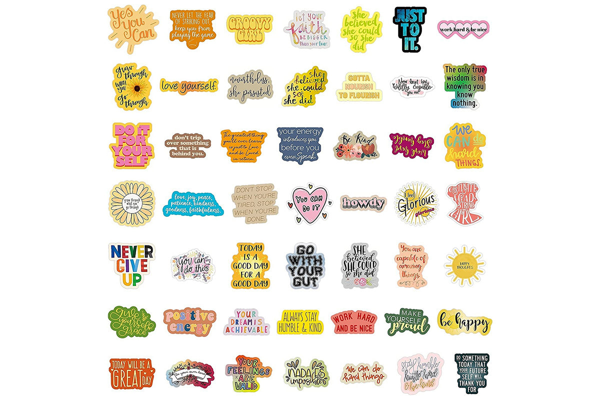 100pcs Motivational Stickers Pack Positive Quote Scarpbooking Laptop Cars
