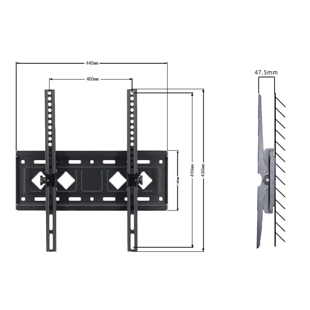 TV Wall Mount Tilt Dual Arm TV Mount Brackets with VESA 400x400mm for 26 to 65 Inch TVs