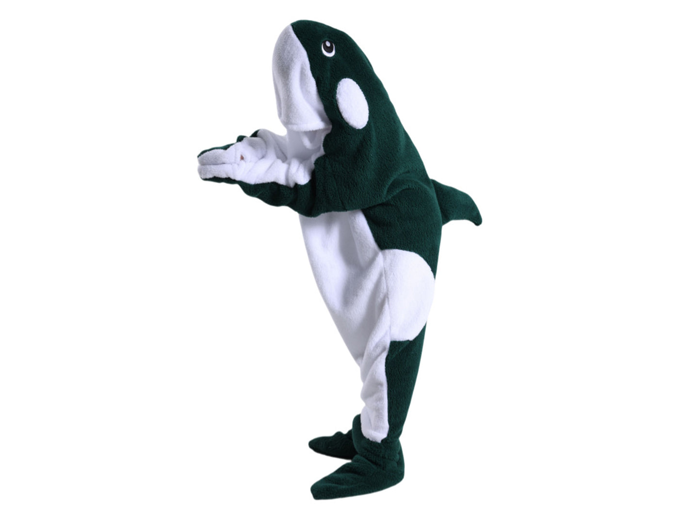Flannel Cartoon Whale Wearable Hoodie Sleeping Blanket