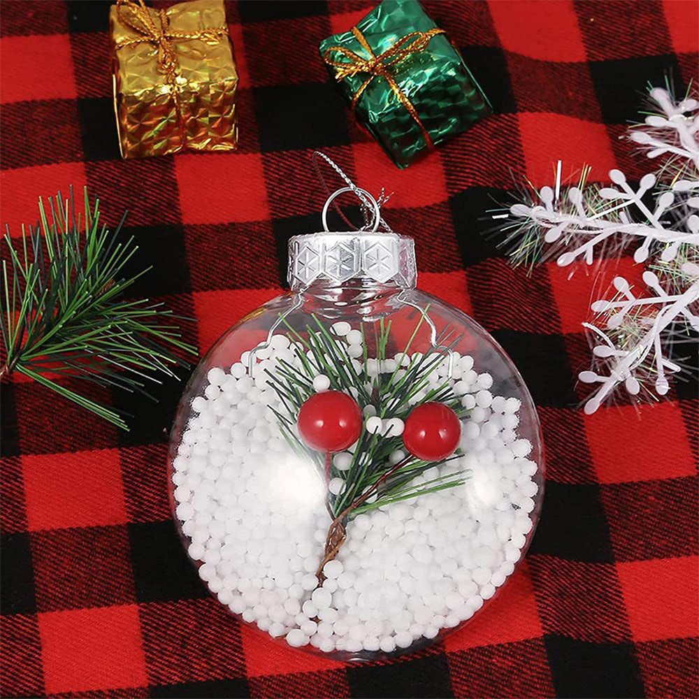 12 Clear 8cm PET Fillable Shatter Resistant Christmas Ornament Balls