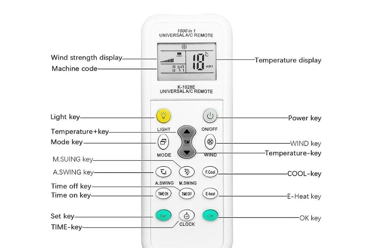 Universal A/C Air Conditioning Remote Control Air Con RC for All Major Brands