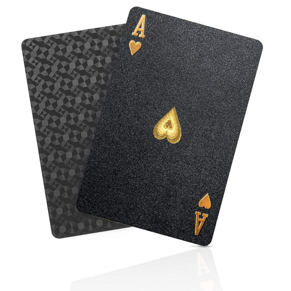 2XWaterproof Playing Cards PVC Plastic Poker Deck Black & Gold Skull Design