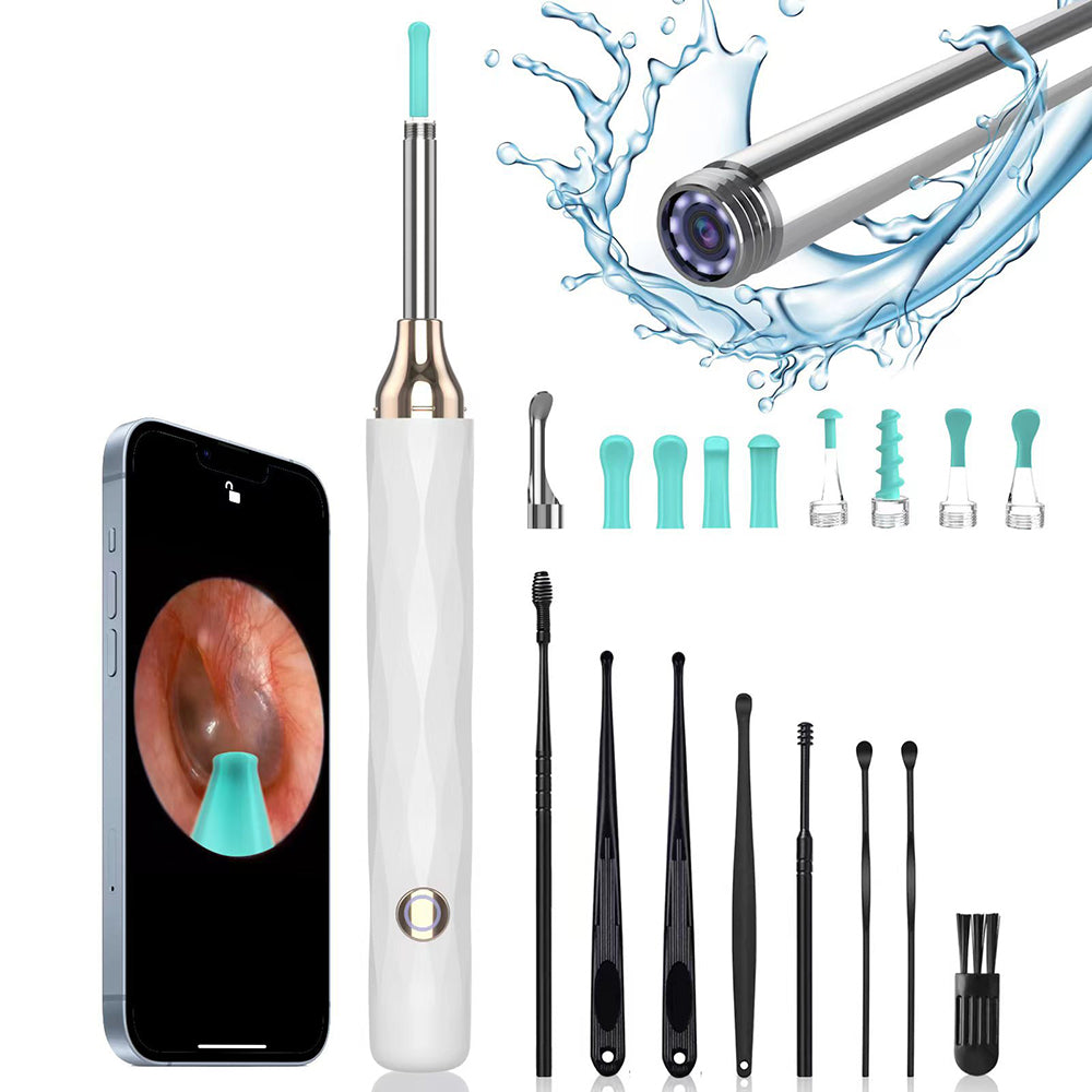 Wireless Ear Wax Removal Visual Ear Pick 6 LED Endoscope Otoscope with 8 Handheld Ear Sets