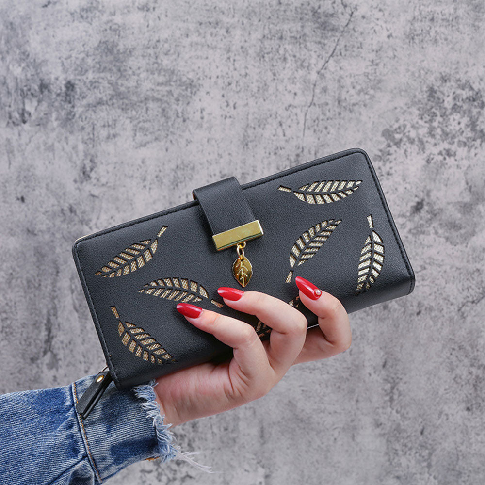 Long PU Travel Wallet Card Holder Phone Clutch Purse