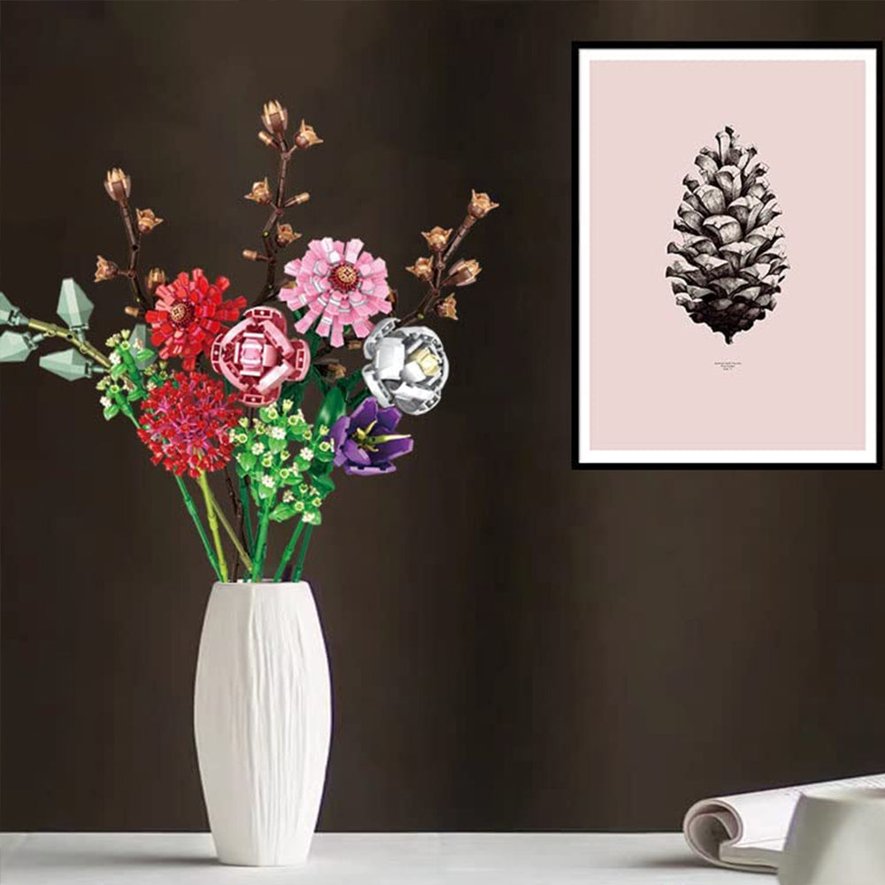 Artificial Flower Blocks Kids Building Toys DIY Bouquet Block Toys
