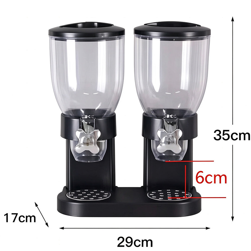 Rotating Grain Storage Dispenser with Sealed Lid and Removable Tray