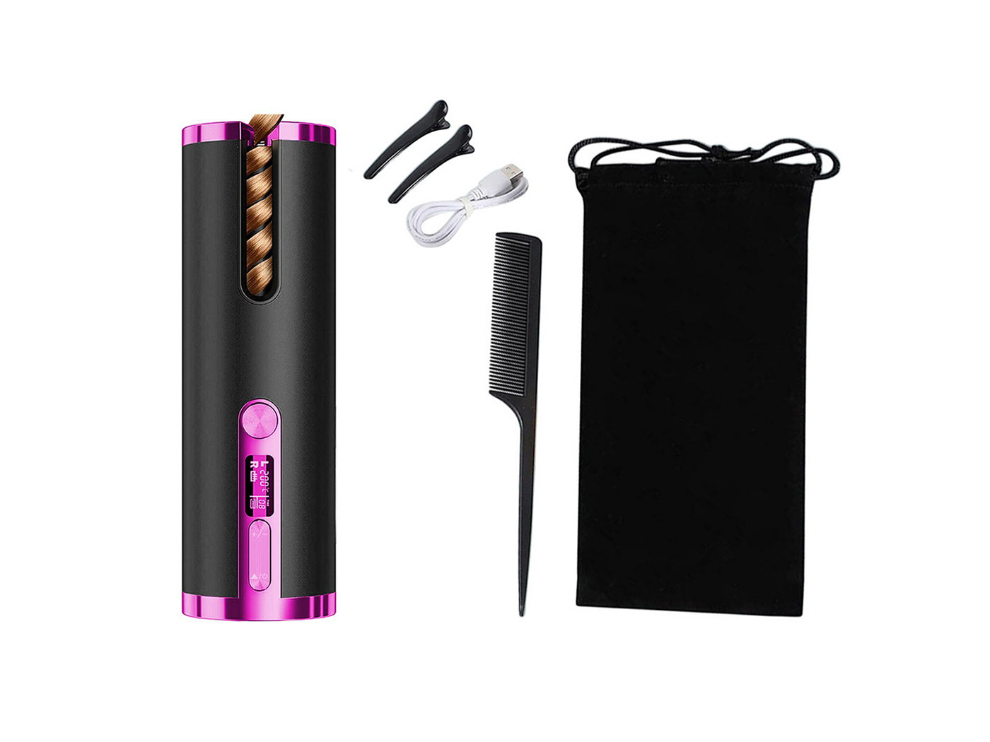 Cordless USB Rechargeable Auto Rotating Hair Curler