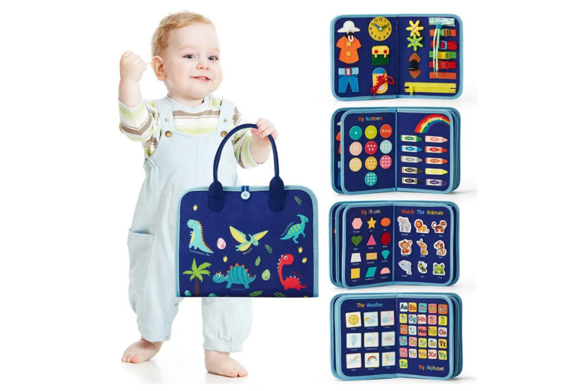 Montessori Busy Board Backpack Sensory Learning Portable Educational Activity Toy for Kids
