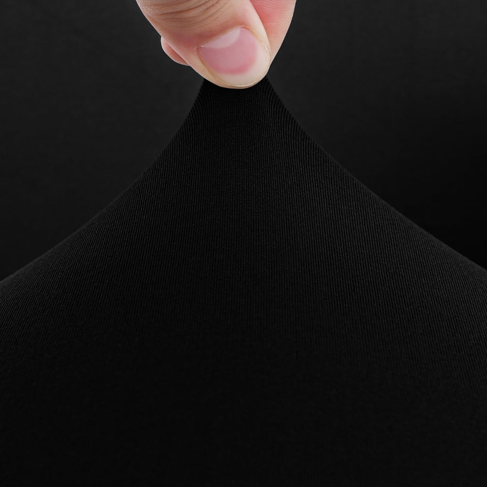 Water-Resistant Stretch Computer Office Chair Cover Durable Zipper Design-Black
