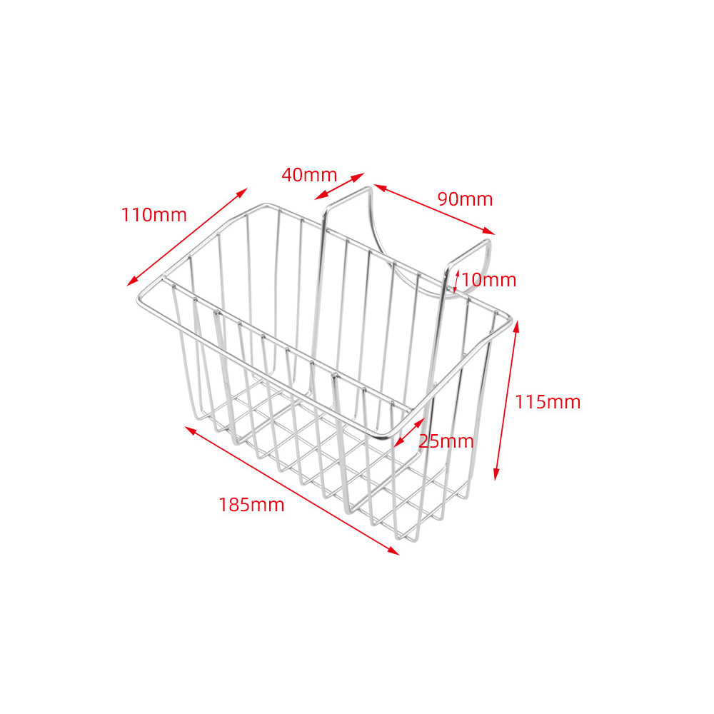 Stainless Steel Kitchen Sink Hanging Storage Basket Rack with Crossbar Rack
