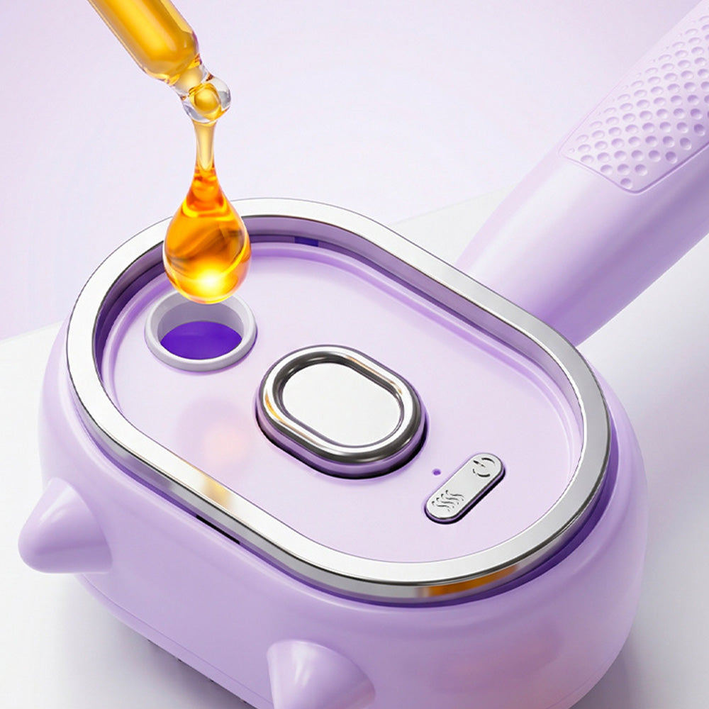 Electric Spray Hair Brush with Cat Ear Design and One Click Cleaning