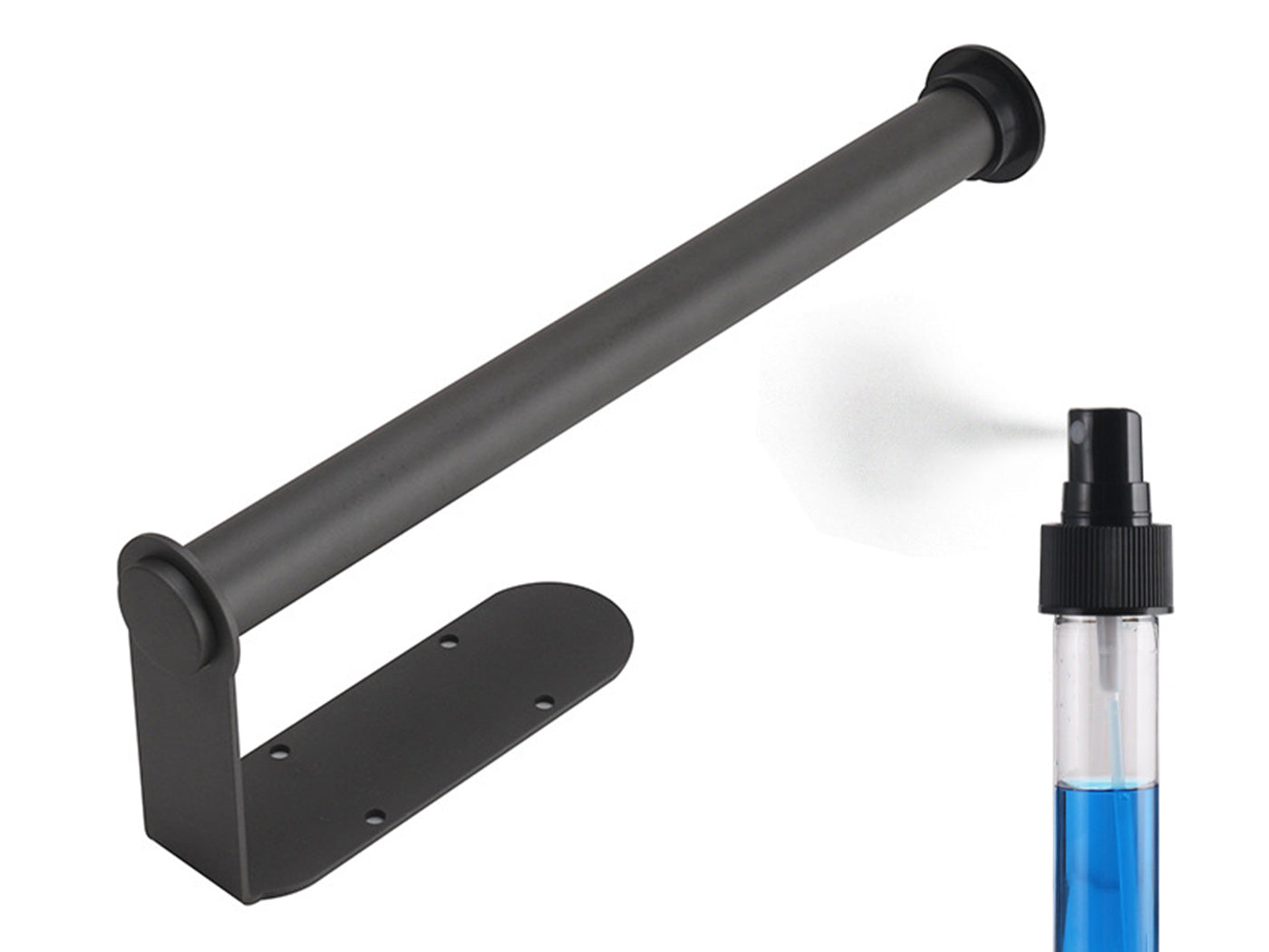 Paper Towel Holder with Spray Pump Hanging Wall Mount Papertowels Roller Sprayer