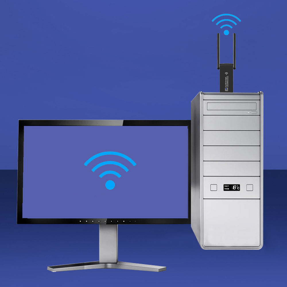 WiFi Wireless Adapter with Bluetooth 5.0 Dual Band 1300Mbps USB 3.0 for PC and Mac