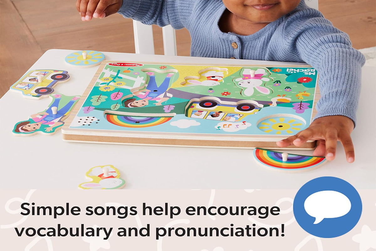 Ms. Rachel-Inspired Wooden Song Peg Puzzle Toy