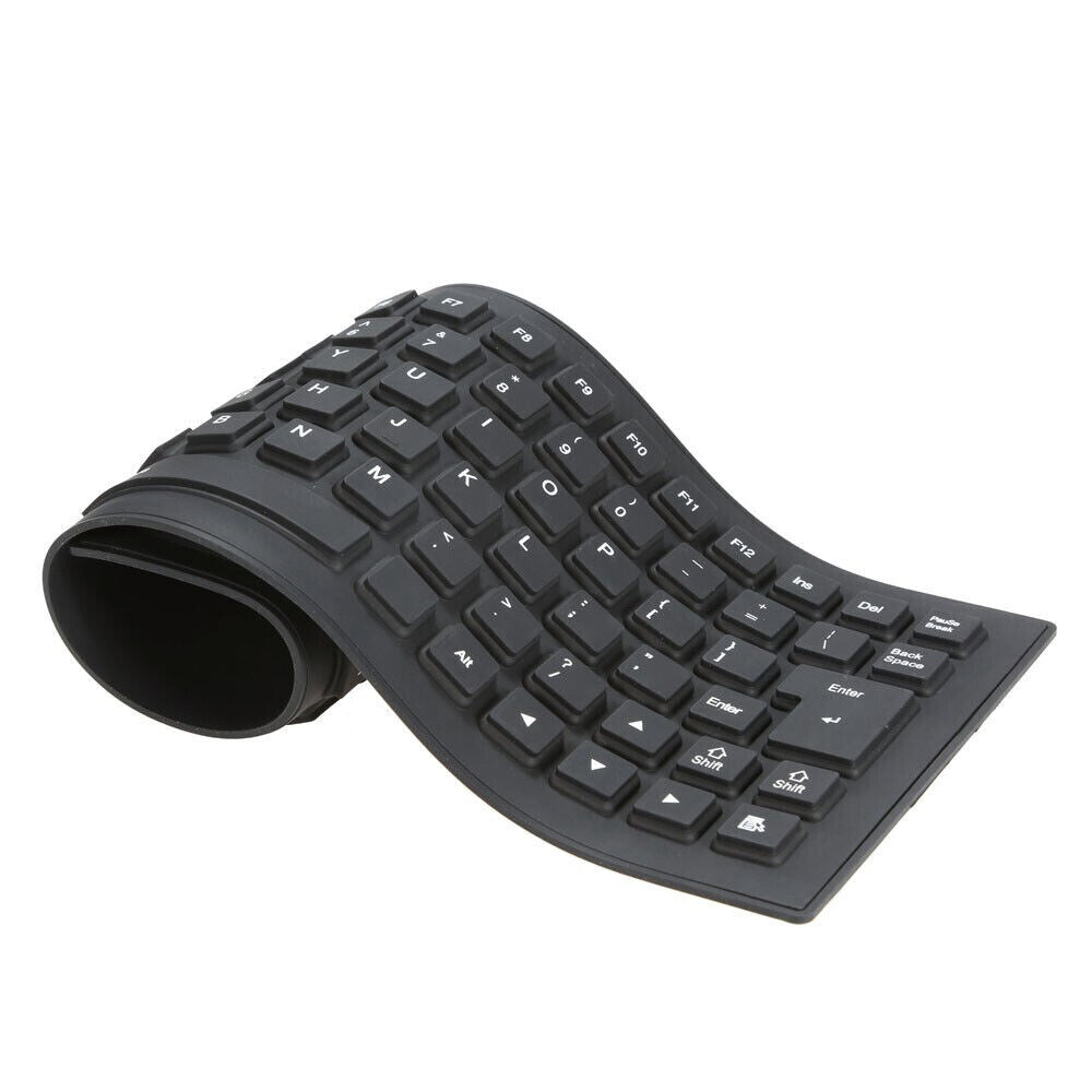 Waterproof Silicone Foldable Flexible Full Size USB Keyboard