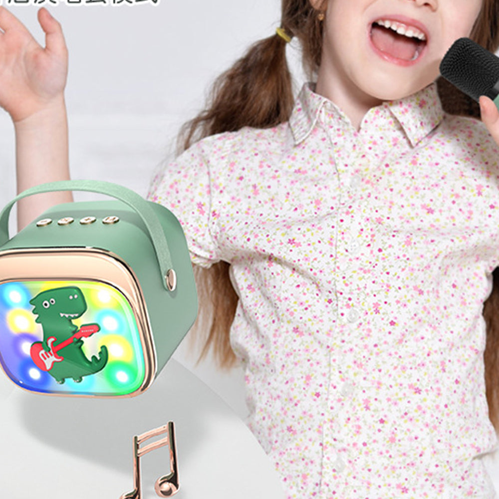 Wireless Bluetooth Karaoke Speaker with Dual Microphones Portable LED Light Music Player
