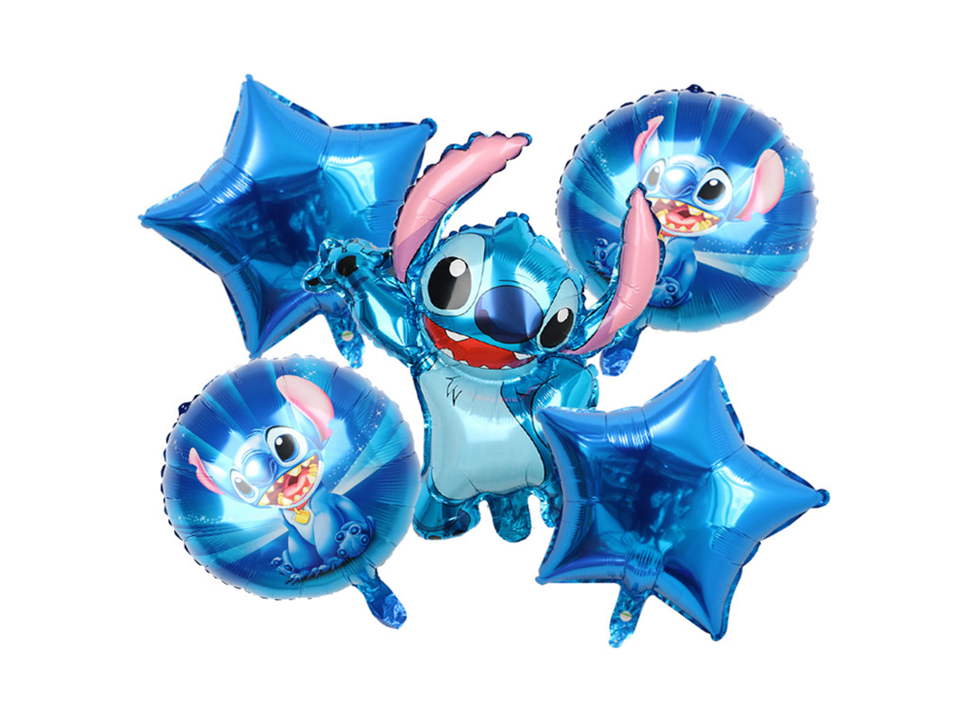 5Pcs Stitch Inspired Foil Balloon Set Party Decoration