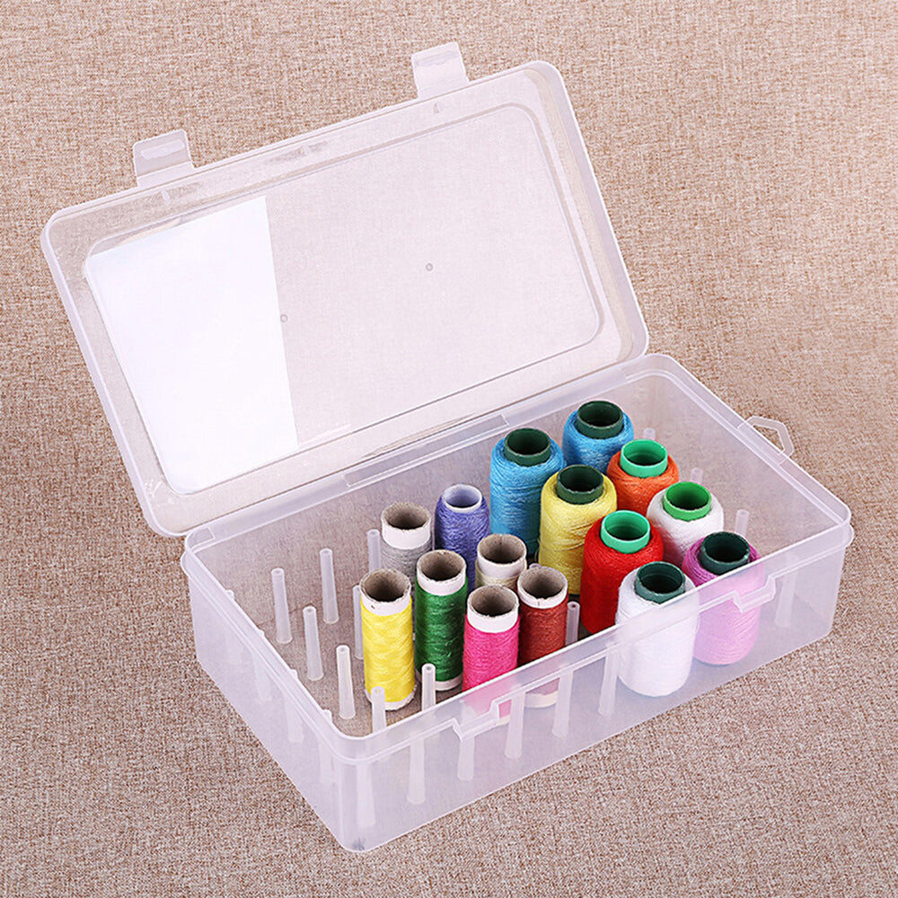2 Pack 42 Spool Sewing Thread Storage Box Embroidery Bobbin Case Holder Organiser