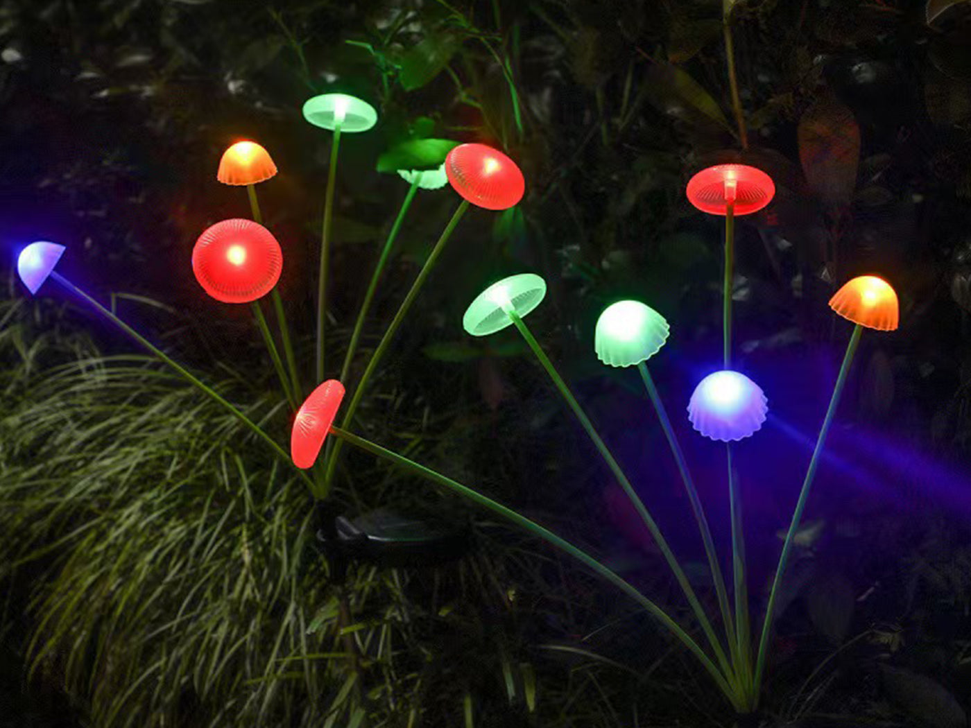 Two Outdoor Solar Mushroom Lights