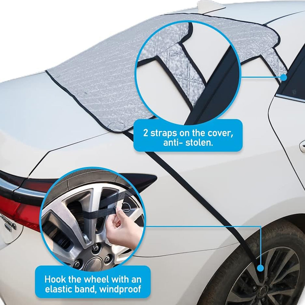 Car Rear Windscreen Snow Cover with Windproof Elastic Straps
