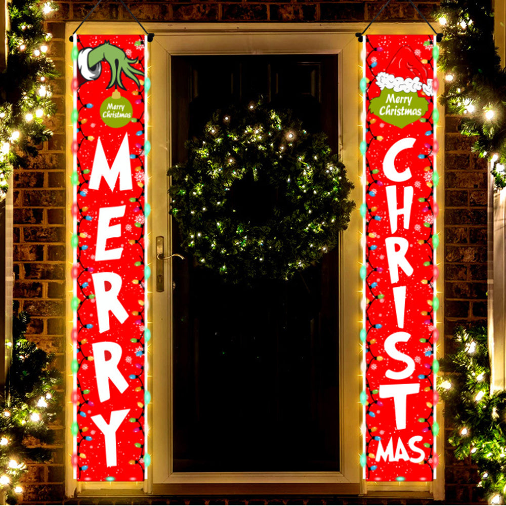 Christmas Decorations Outdoor Banner with Merry Christmas LED Light