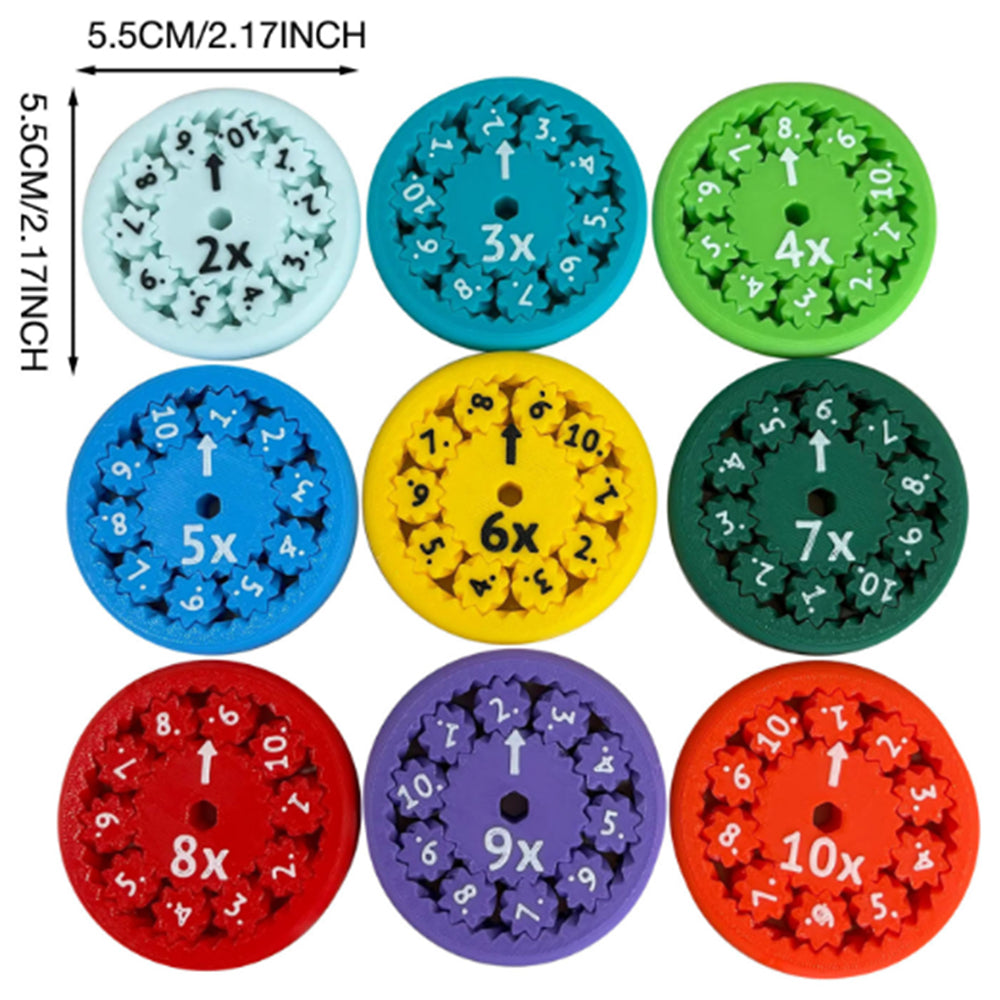9Pcs Math Facts Fidget Spinners Multiplication Division Game Educational Toy