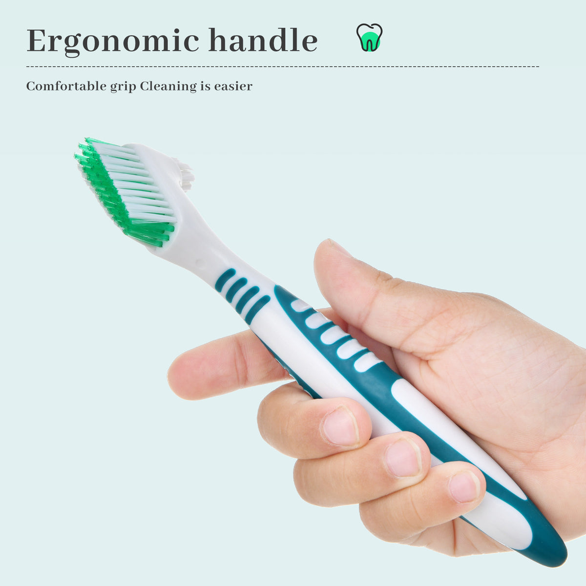 4Pcs Double Sided Denture Brushes for False Teeth Cleaning Brush