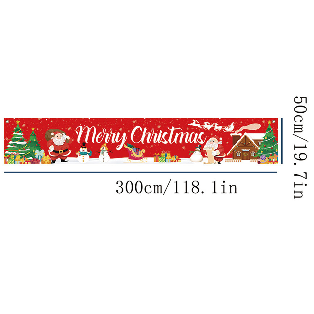 Merry Christmas Xmas Outdoor Banner Flag Pulling Santa Claus Hanging Decoration