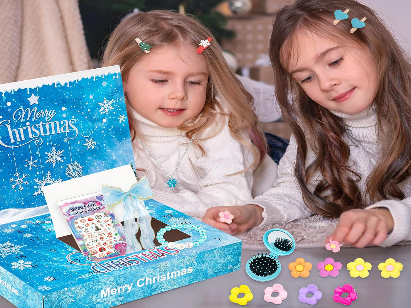 Frozen Inspired 24 Days Christmas Advent Calendar Girls Hair Accessories Jewellery