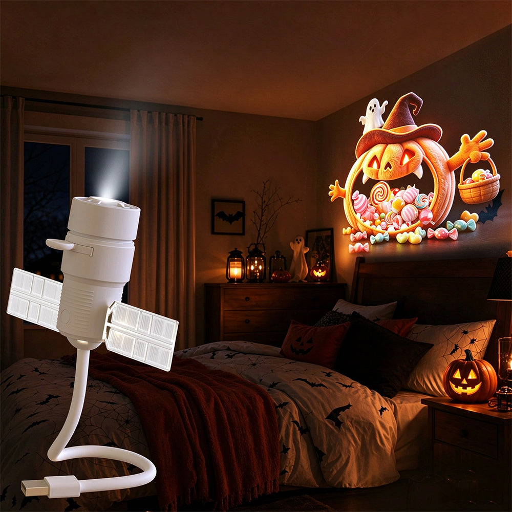 USB Halloween Satellite Projector Night Light with Changeable Slides