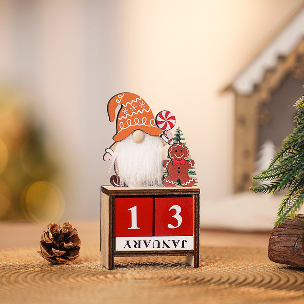 Portable Calendar Ornament Decorative Santa Design Christmas Calendar Ornament