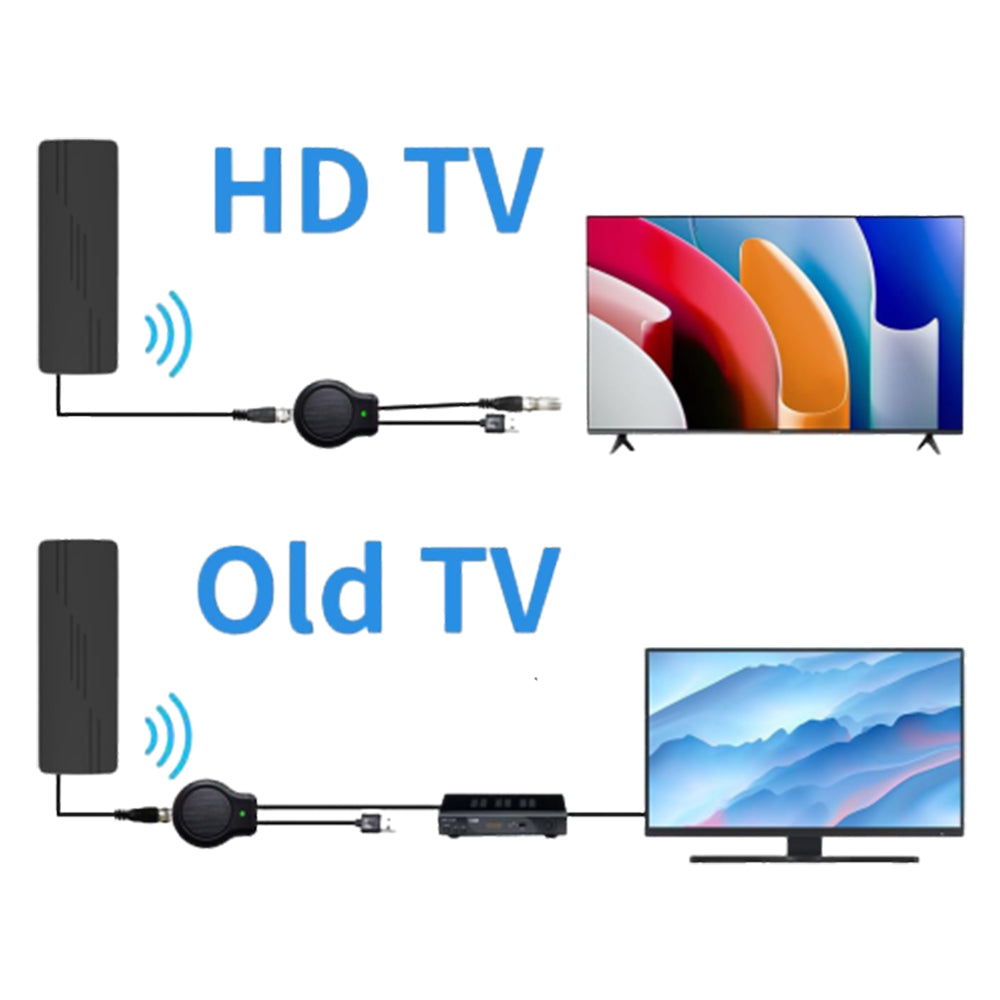 4K 1080P Digital HDTV Antenna Indoor Outdoor Amplified Signal Booster Support