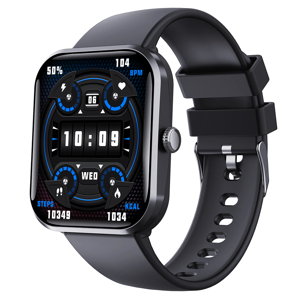 Water-Resistant Bluetooth Smart Watch for Android iOS with Silicone Watch Strap